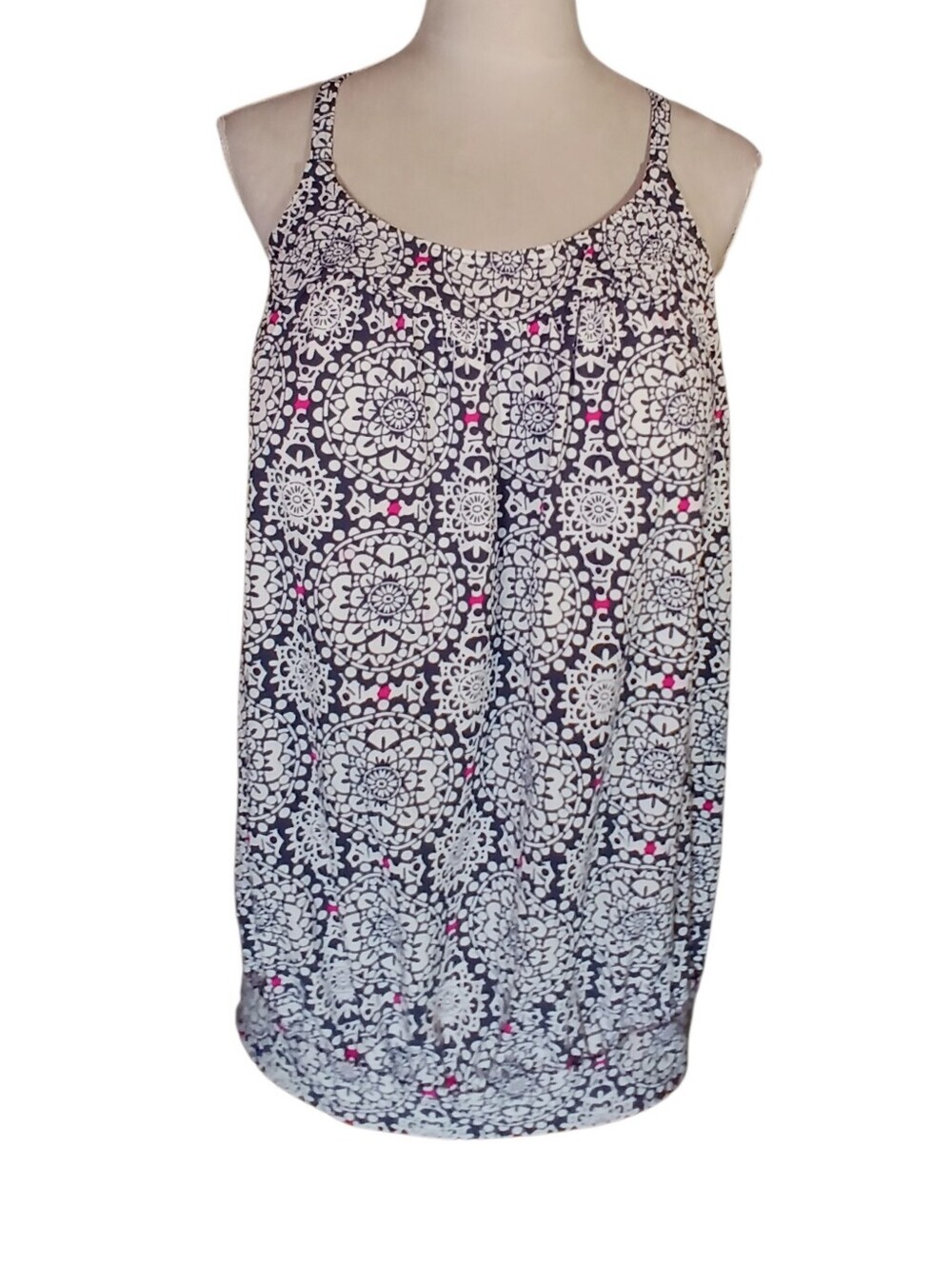 MATERNITY Lands End Blue, White, pink, Tankini Top Sz 16